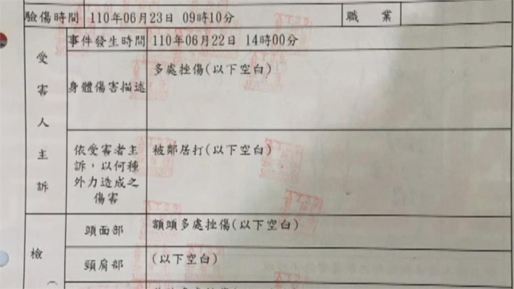 打人鄰居失控非首次 家屬帶嬤驗傷不排除提告