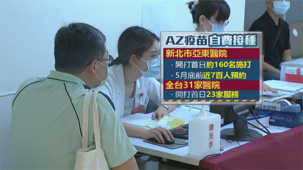 開放AZ自費接種首日　亞東醫院160預約名額全滿！