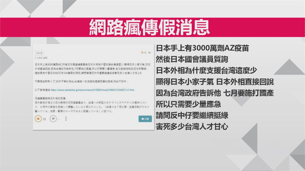 台灣7月有國產疫苗　不需要太多AZ疫苗？蘇貞昌痛批：惡毒謠言　必查辦