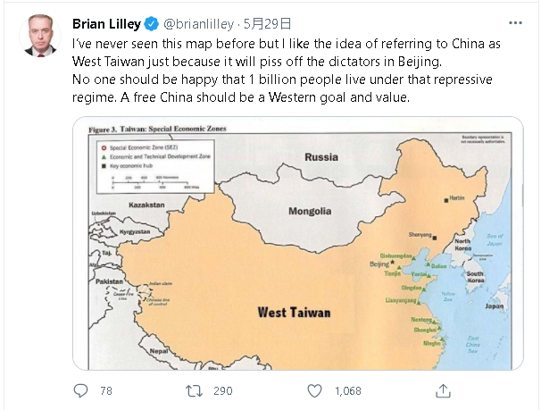 挑戰小粉紅極限！外國網友做迷因地圖　中國成了「西台灣」！