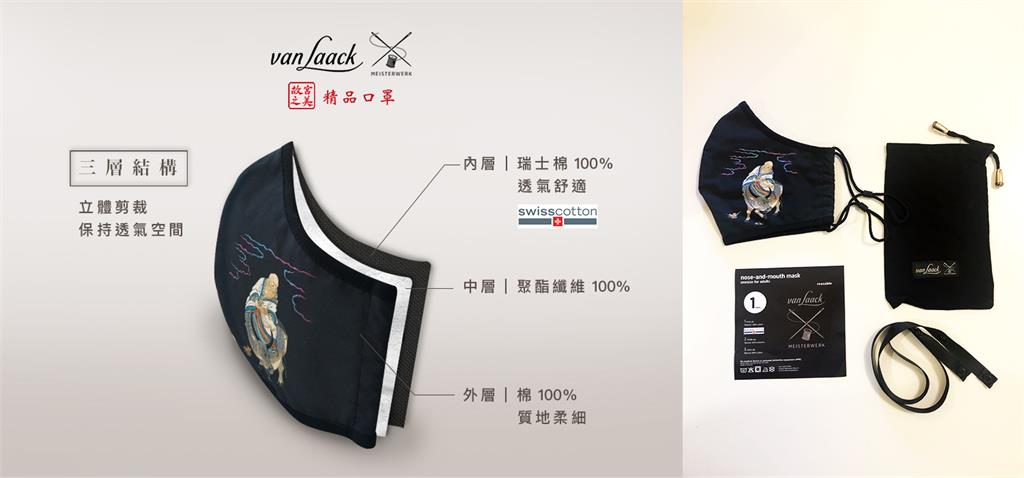 故宮好罩! 德國百年工藝精品梵洛克 首度採用故宮名畫推出精品口罩
