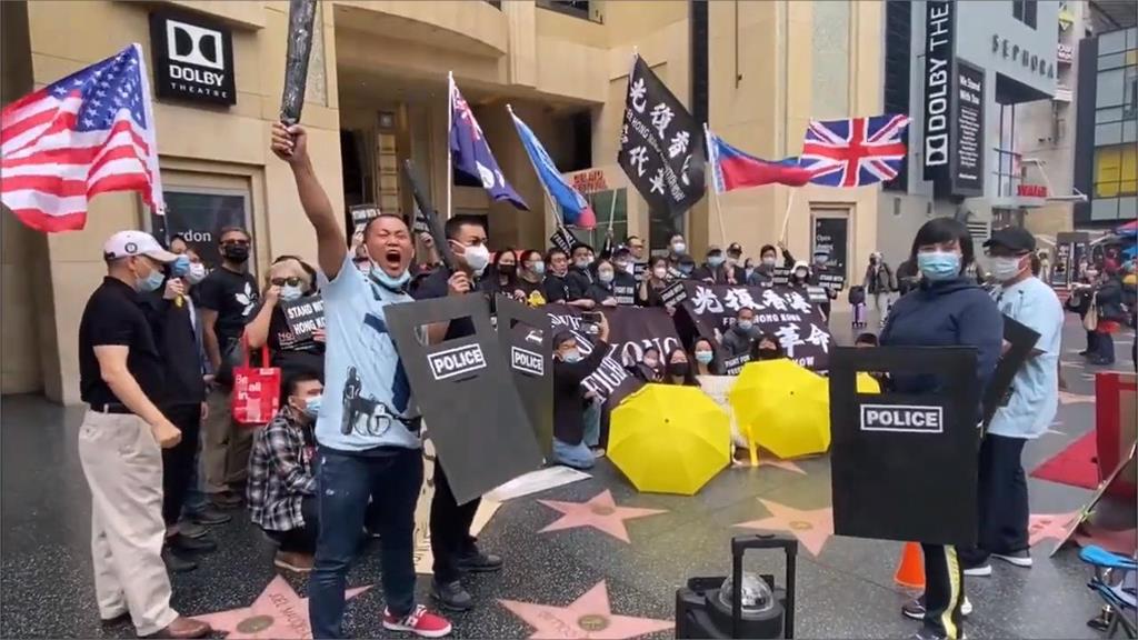 奧斯卡頒獎首日　星光大道上演香港反送中：為香港紀錄片《不割席》應援