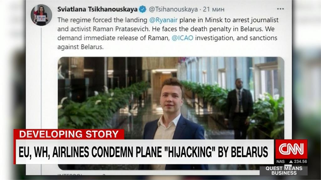 白俄羅斯「國家級劫機」抓異議份子還扯哈瑪斯炸彈威脅　歐盟氣炸將祭制裁
